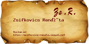 Zsifkovics Renáta névjegykártya